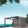 Terrasse aus Alu mit Sonnenschutz